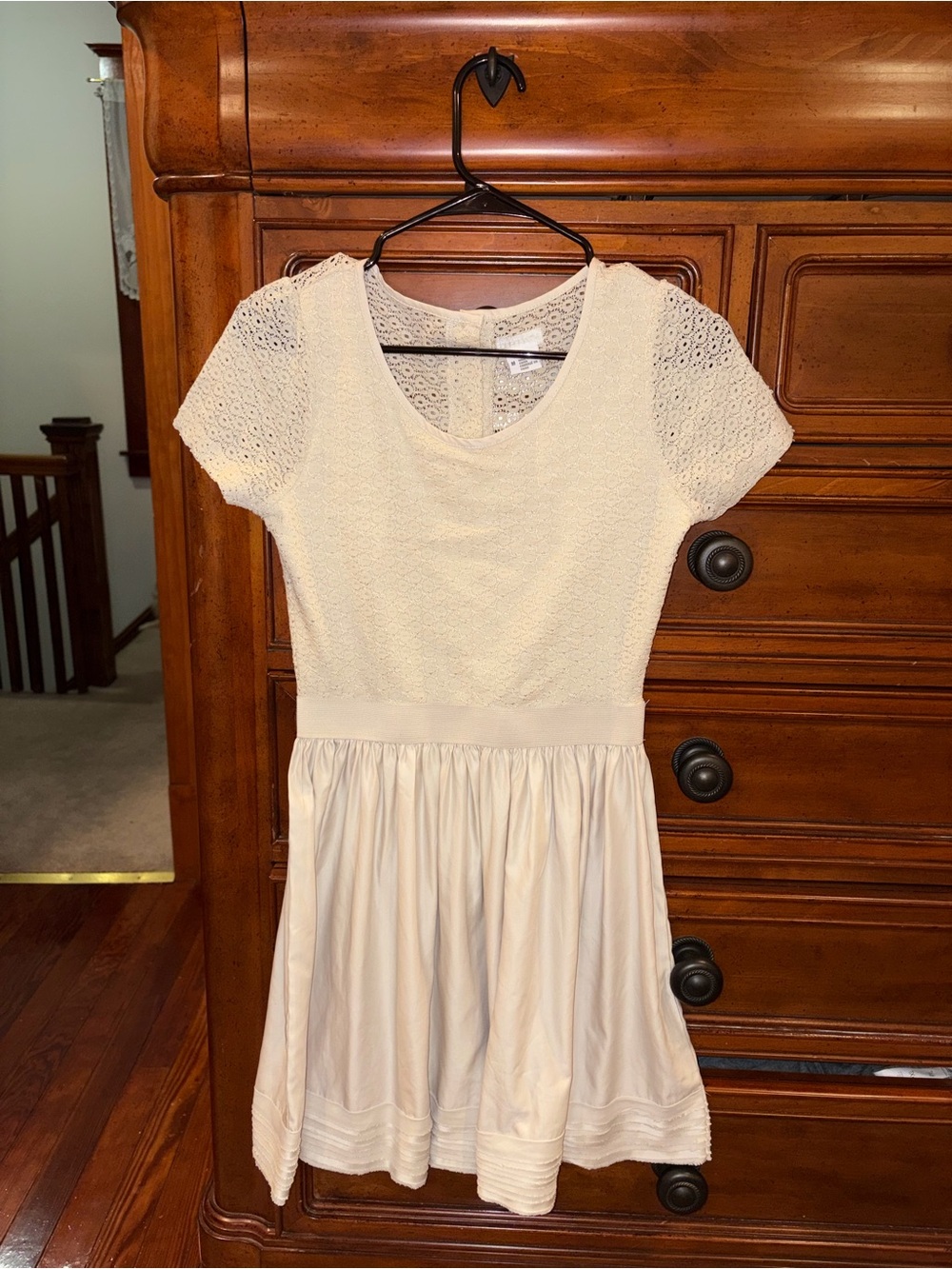 Urban Outfitters Cooperative Ivory Lace Fit & Flare Dress M